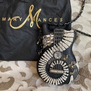 Mary Frances Beaded Guitar Piano Musical Note Crossbody Bag